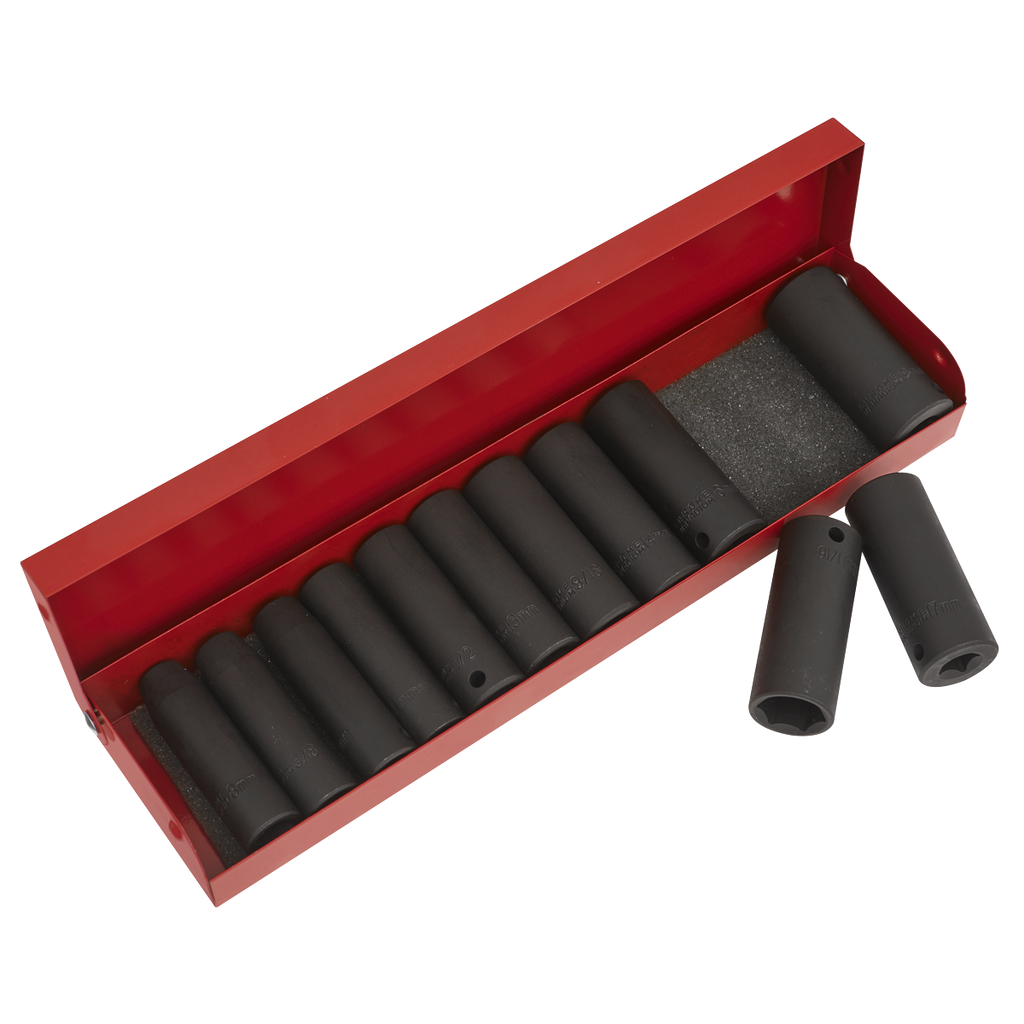Metric/Imperial Deep Impact Socket Set 3/8"Sq Drive 12pc AK683