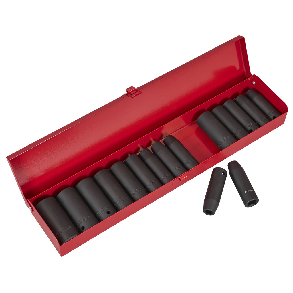 Metric/Imperial Deep Impact Socket Set 1/2"Sq Drive 16pc AK685
