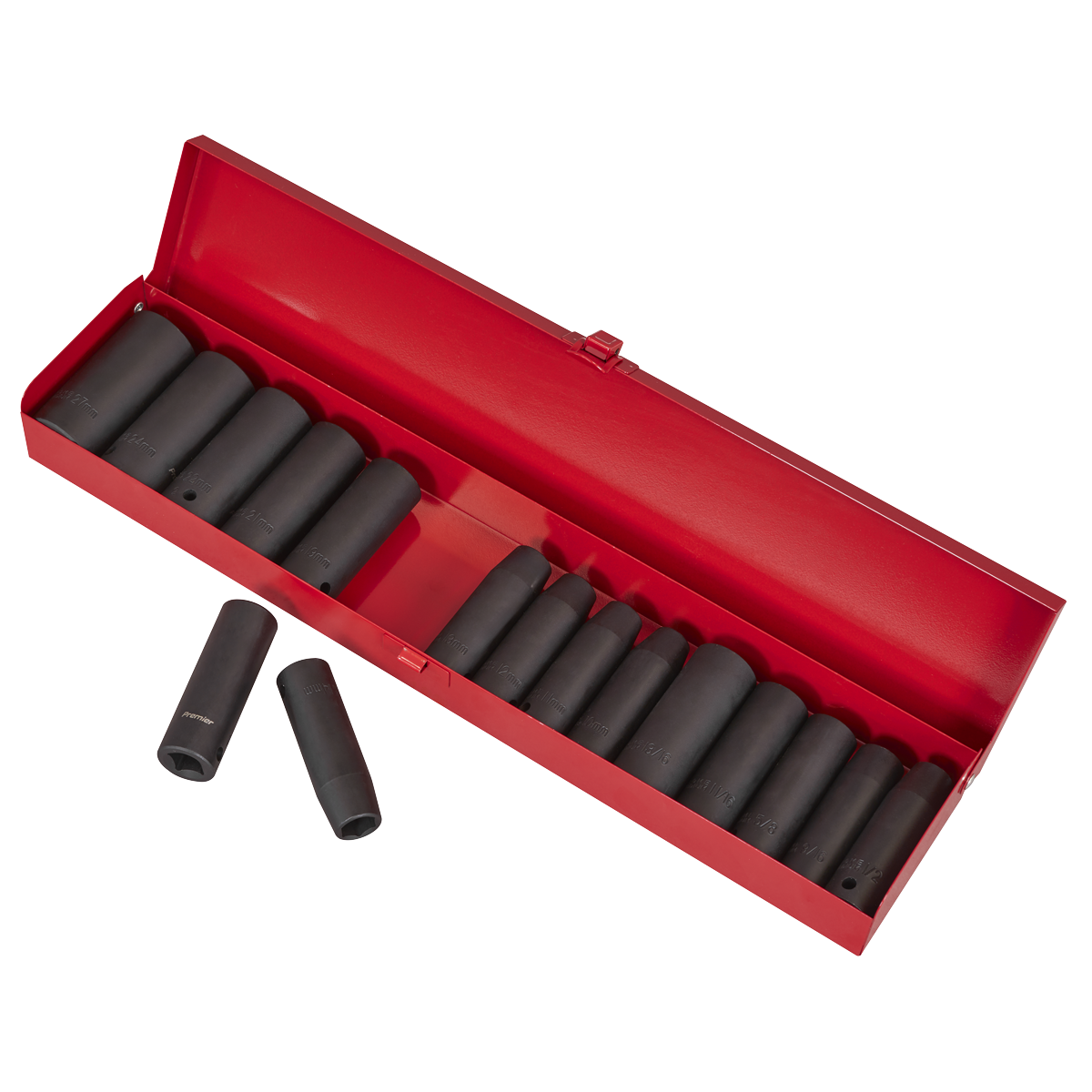 Metric/Imperial Deep Impact Socket Set 1/2"Sq Drive 16pc AK685