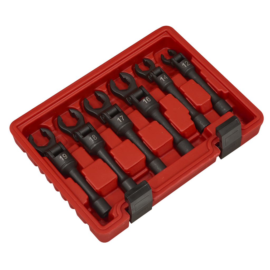Flexi-Head Flare Nut Diesel Injection Wrench Set 3/8"Sq Drive 6pc AK6901