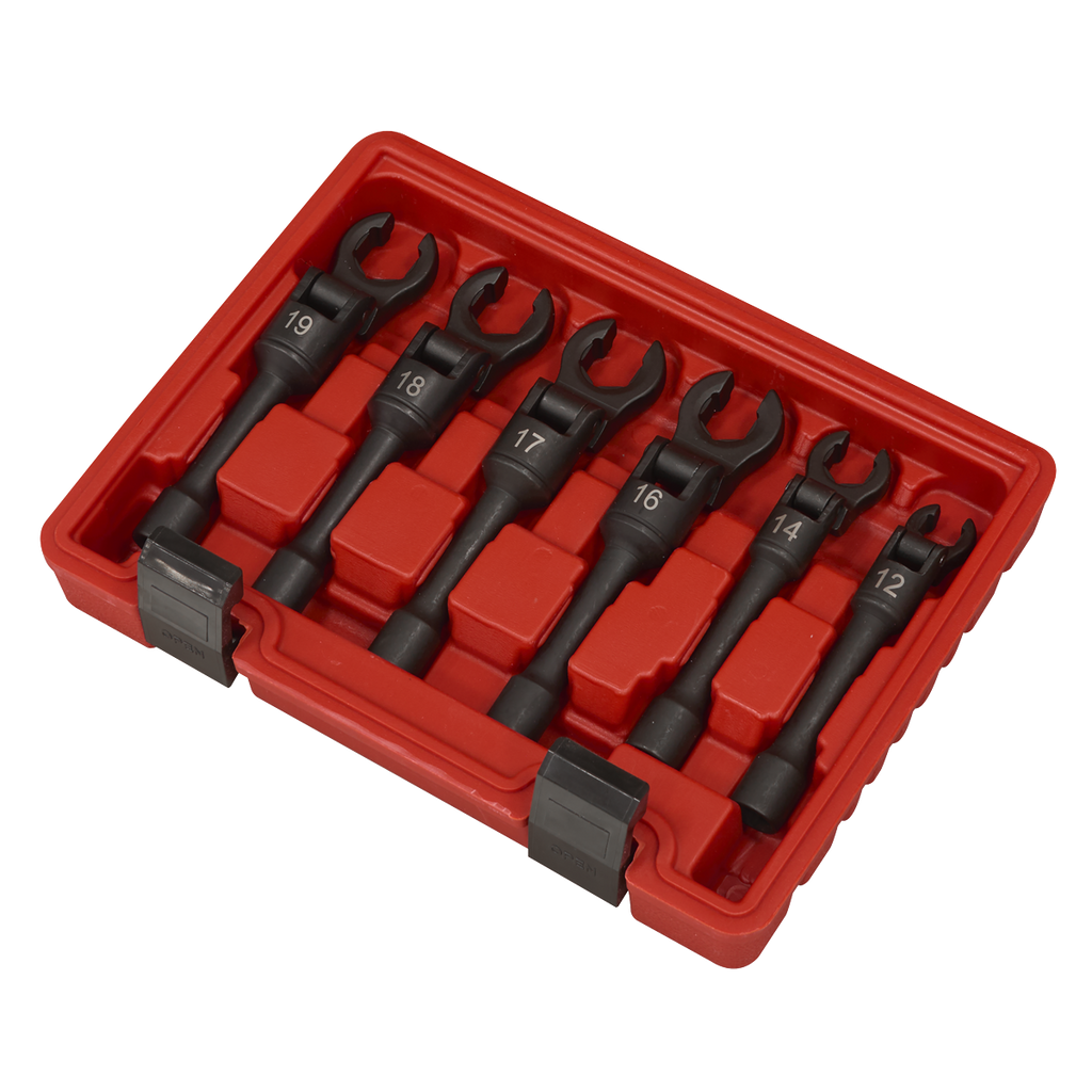 Flexi-Head Flare Nut Diesel Injection Wrench Set 3/8"Sq Drive 6pc AK6901