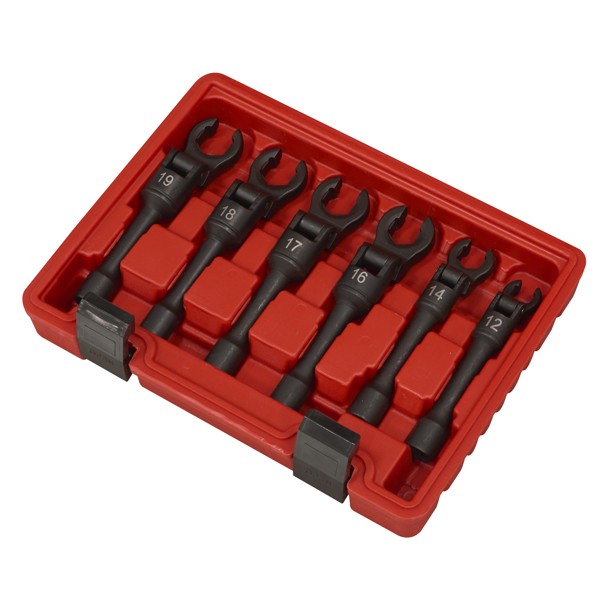 Flexi-Head Flare Nut Diesel Injection Wrench Set 3/8"Sq Drive 6pc AK6901