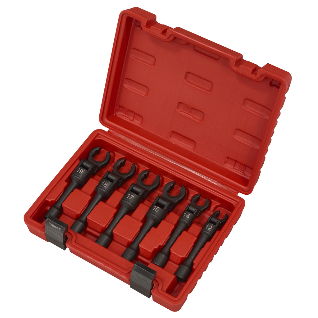 Flexi-Head Flare Nut Diesel Injection Wrench Set 3/8"Sq Drive 6pc AK6901