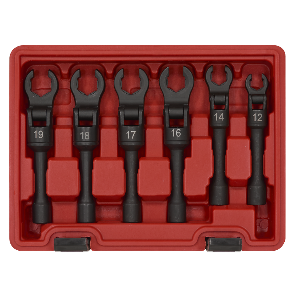 Flexi-Head Flare Nut Diesel Injection Wrench Set 3/8"Sq Drive 6pc AK6901