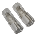 Slim Profile Diesel Piezo Injector Pipe Sockets 3/8"Sq Drive 17 & 18mm 2pc AK6902