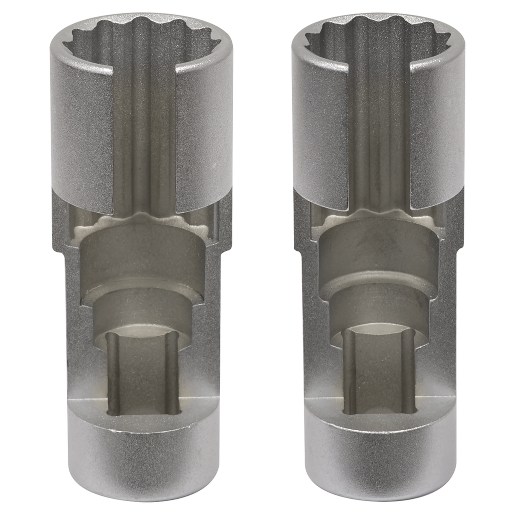 Slim Profile Diesel Piezo Injector Pipe Sockets 3/8"Sq Drive 17 & 18mm 2pc AK6902