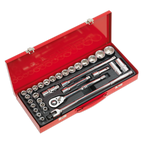 Metric/Imperial Socket Set 1/2"Sq Drive 32pc AK693