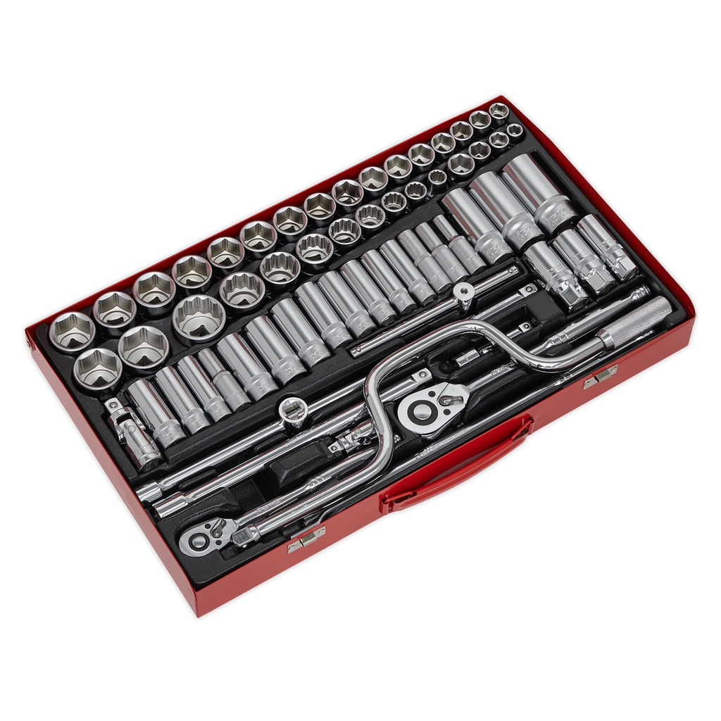 Metric/Imperial/Whitworth Socket Set 3/8" & 1/2"Sq Drive 64pc AK694