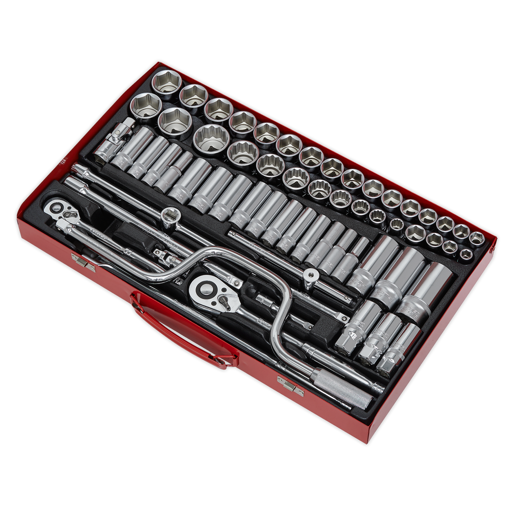 Metric/Imperial/Whitworth Socket Set 3/8" & 1/2"Sq Drive 64pc AK694