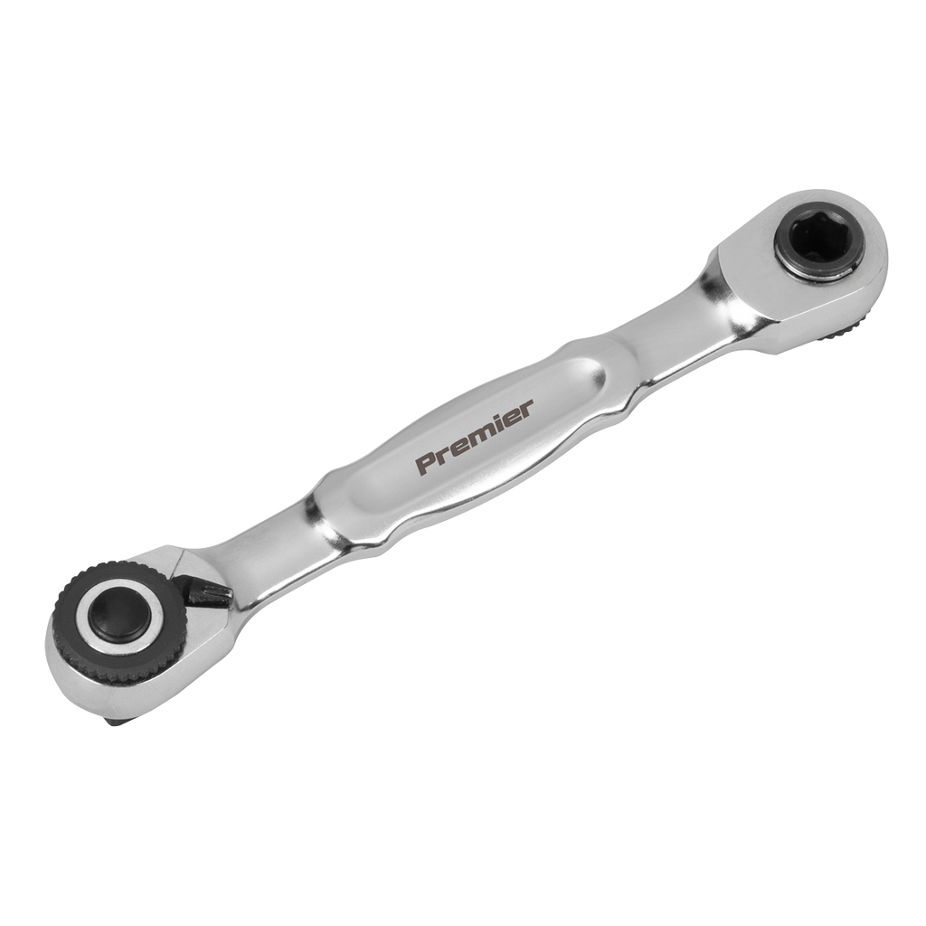 Micro Ratchet Bit Driver & Wrench 1/4"Sq & 1/4"Hex Drive AK6972