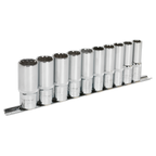 Total Drive® Deep Socket Set 1/2"Sq Drive 10pc AK70610D