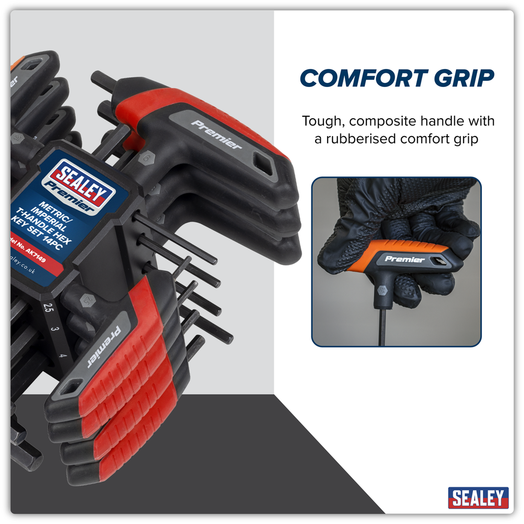 Metric/Imperial T-Handle Hex Key Set 14pc AK7149