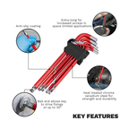 Extra-Long Ball-End Hex Key Set 11pc AK7164