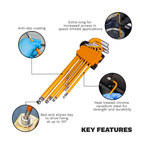 Imperial Extra-Long Ball-End Hex Key Set 9pc AK7175