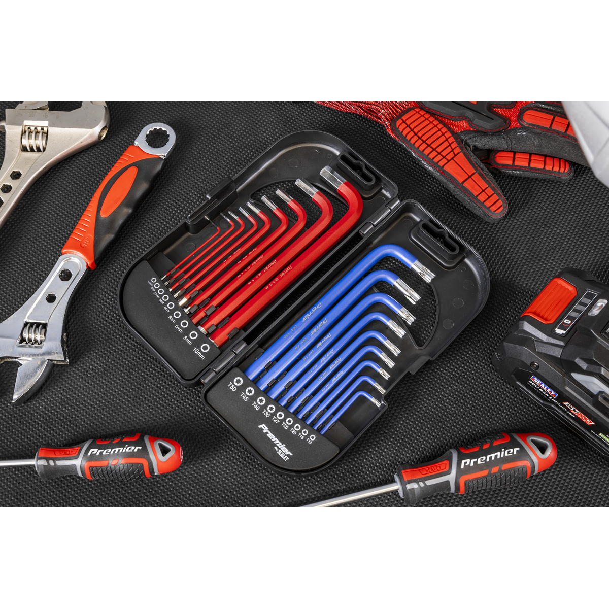 Long Anti-Slip TRX-Star* & Ball-End Hex Key Set 18pc AK7176
