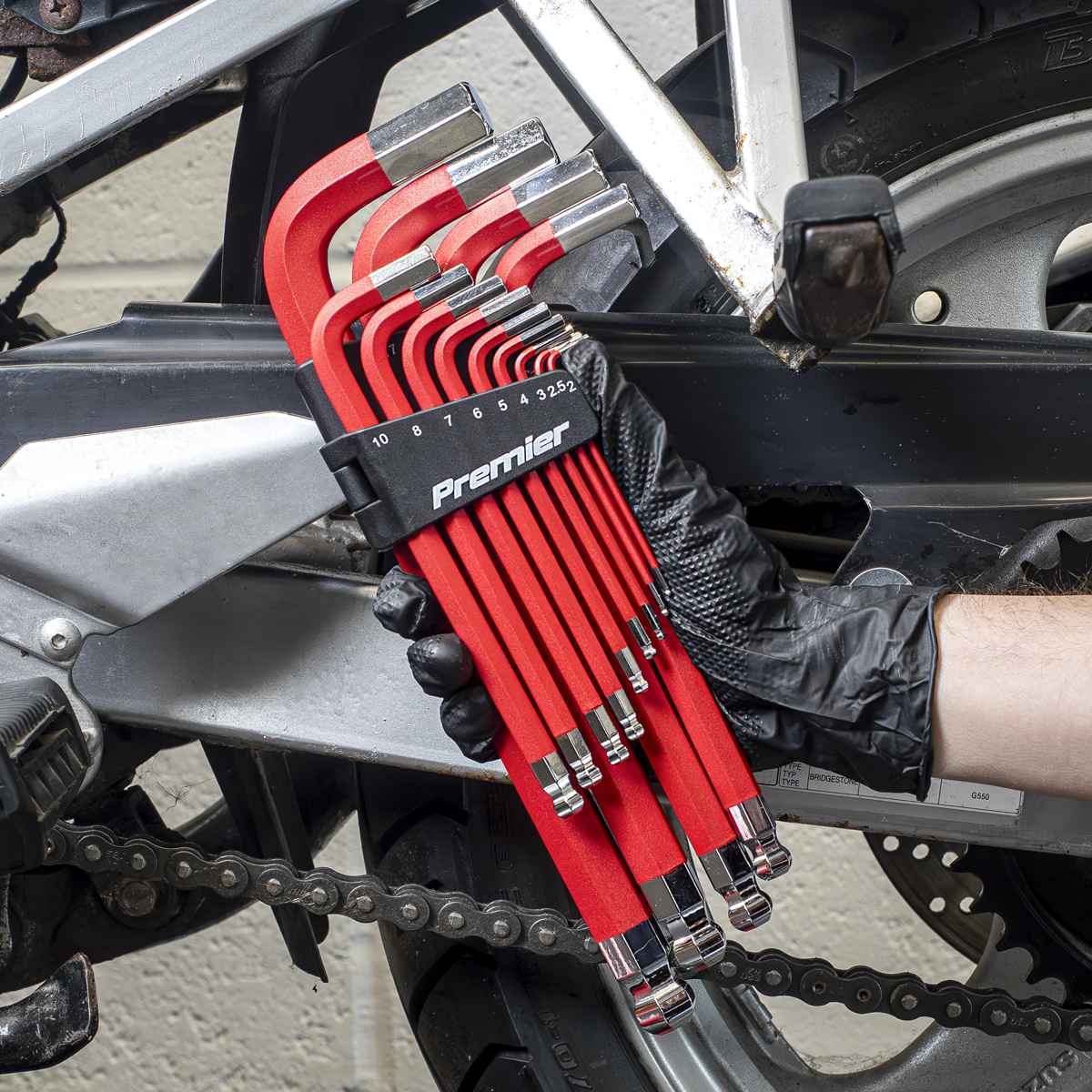 Jumbo Anti-Slip Ball-End Hex Key Set 13pc AK7187