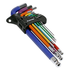 Long Colour-Coded Ball-End Hex Key Set 9pc - Display Box of 10 AK7190DB