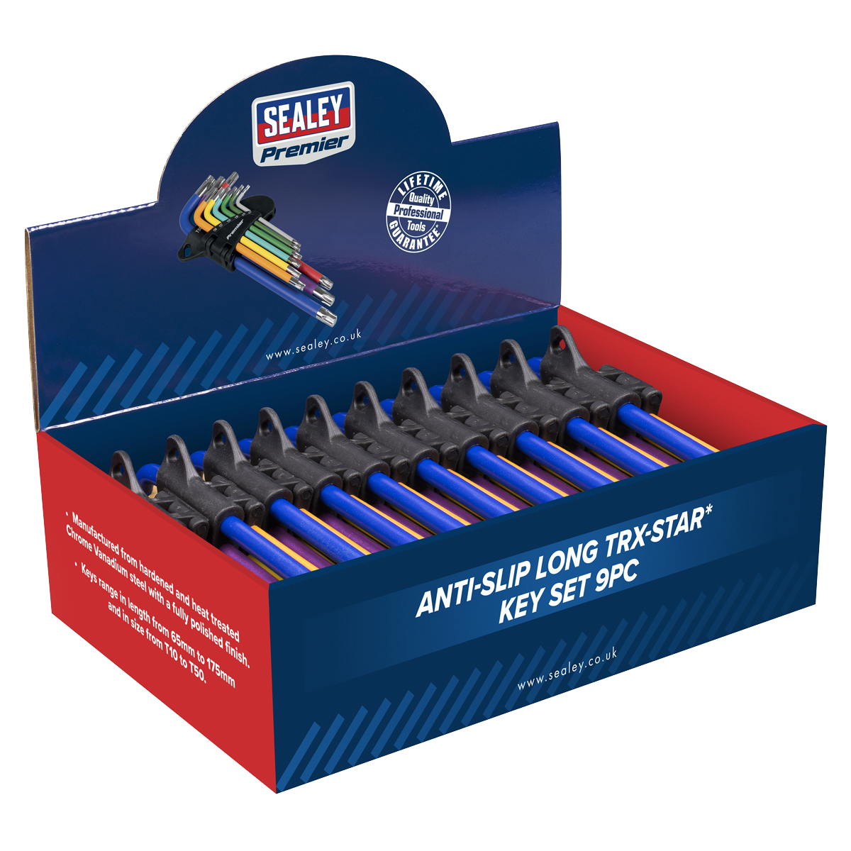 Anti-Slip Long TRX-Star* Key Set 9pc - Display Box of 10 AK7193DB