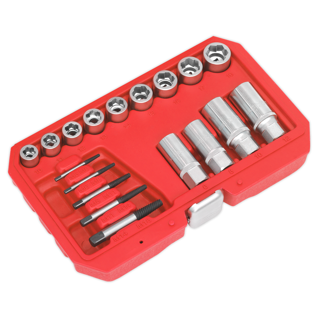 Bolt, Stud & Screw Extractor Set 18pc AK751