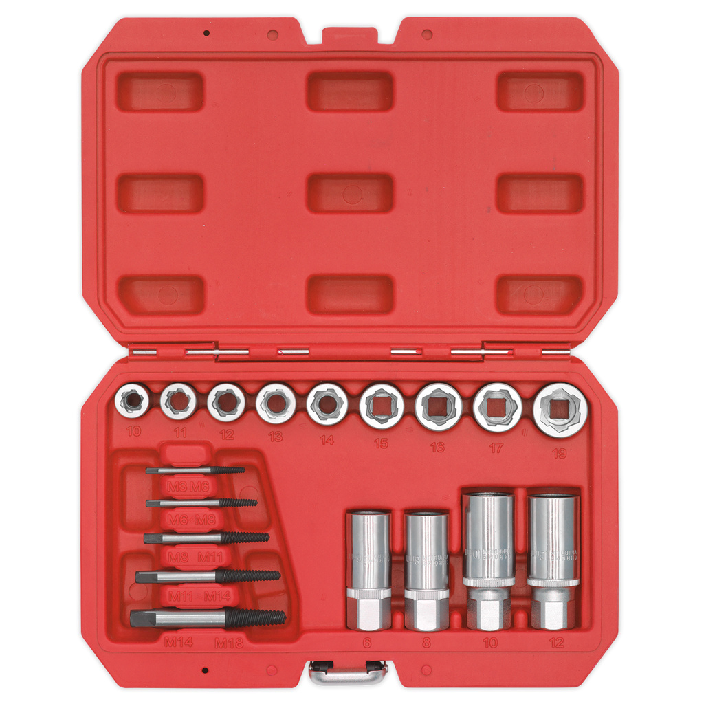 Bolt, Stud & Screw Extractor Set 18pc AK751
