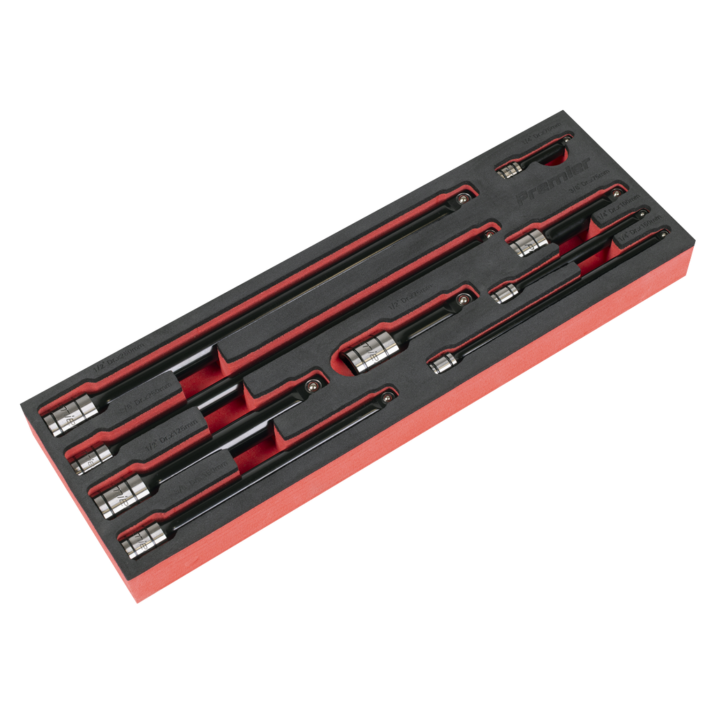 Wobble/Rigid Extension Bar Set 1/4", 3/8" & 1/2"Sq Drive 9pc - Premier Black AK7693