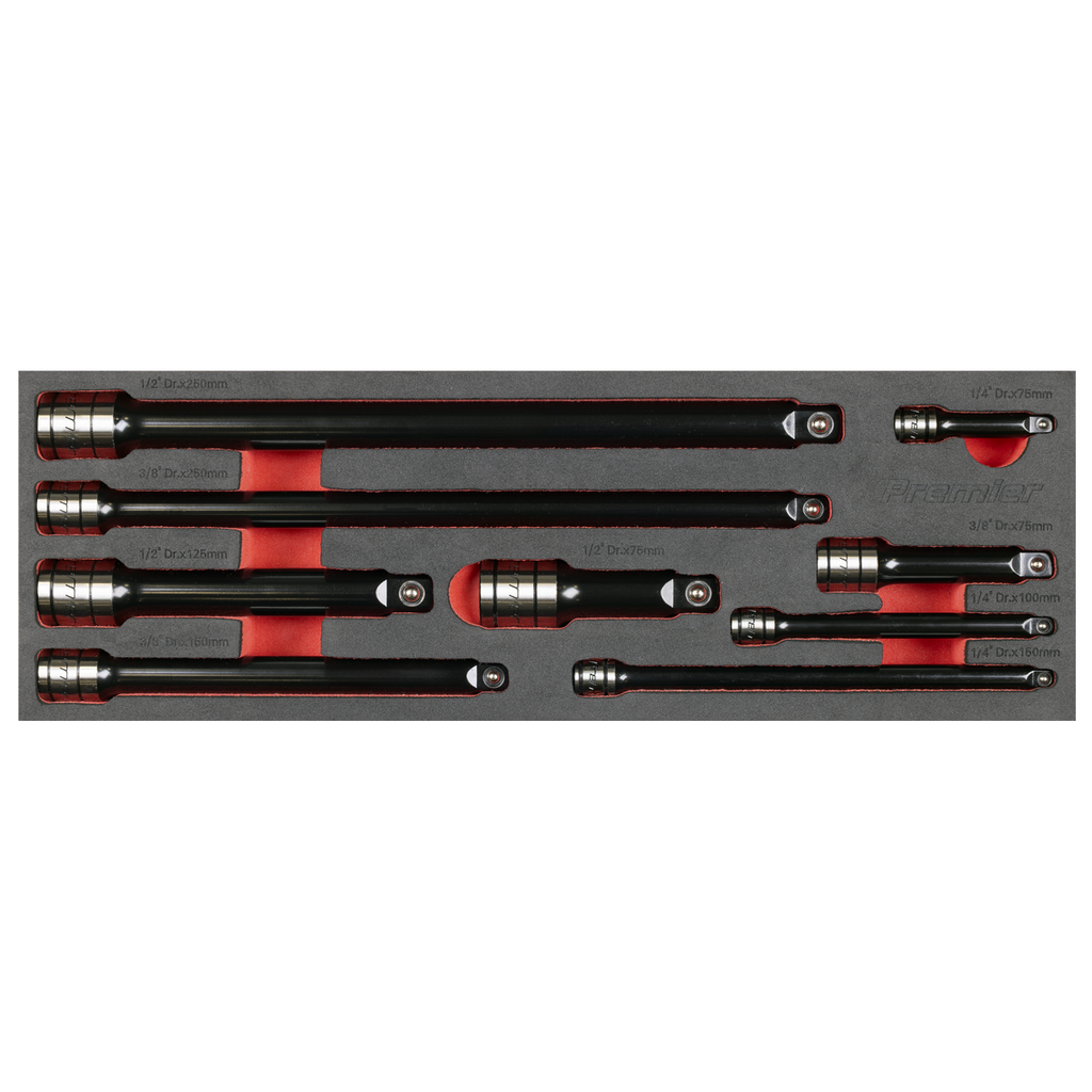 Wobble/Rigid Extension Bar Set 1/4", 3/8" & 1/2"Sq Drive 9pc - Premier Black AK7693