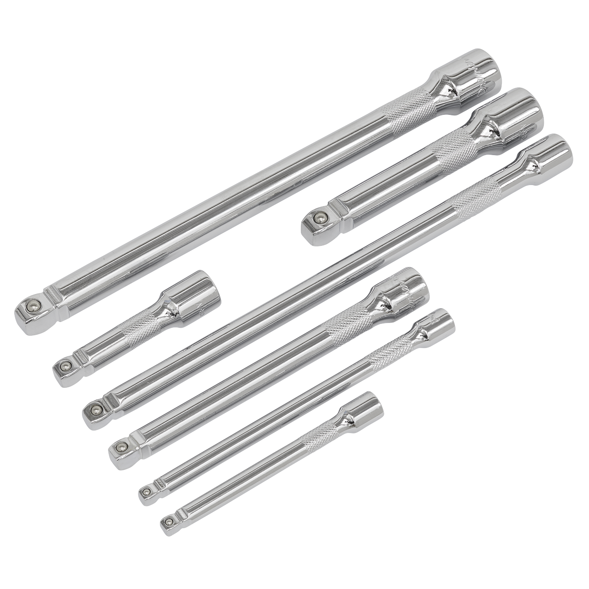 Wobble/Rigid Extension Bar Set 1/4", 3/8" & 1/2"Sq Drive 7pc AK770