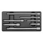 Wobble/Rigid Extension Bar Set 1/4", 3/8" & 1/2"Sq Drive 7pc AK770