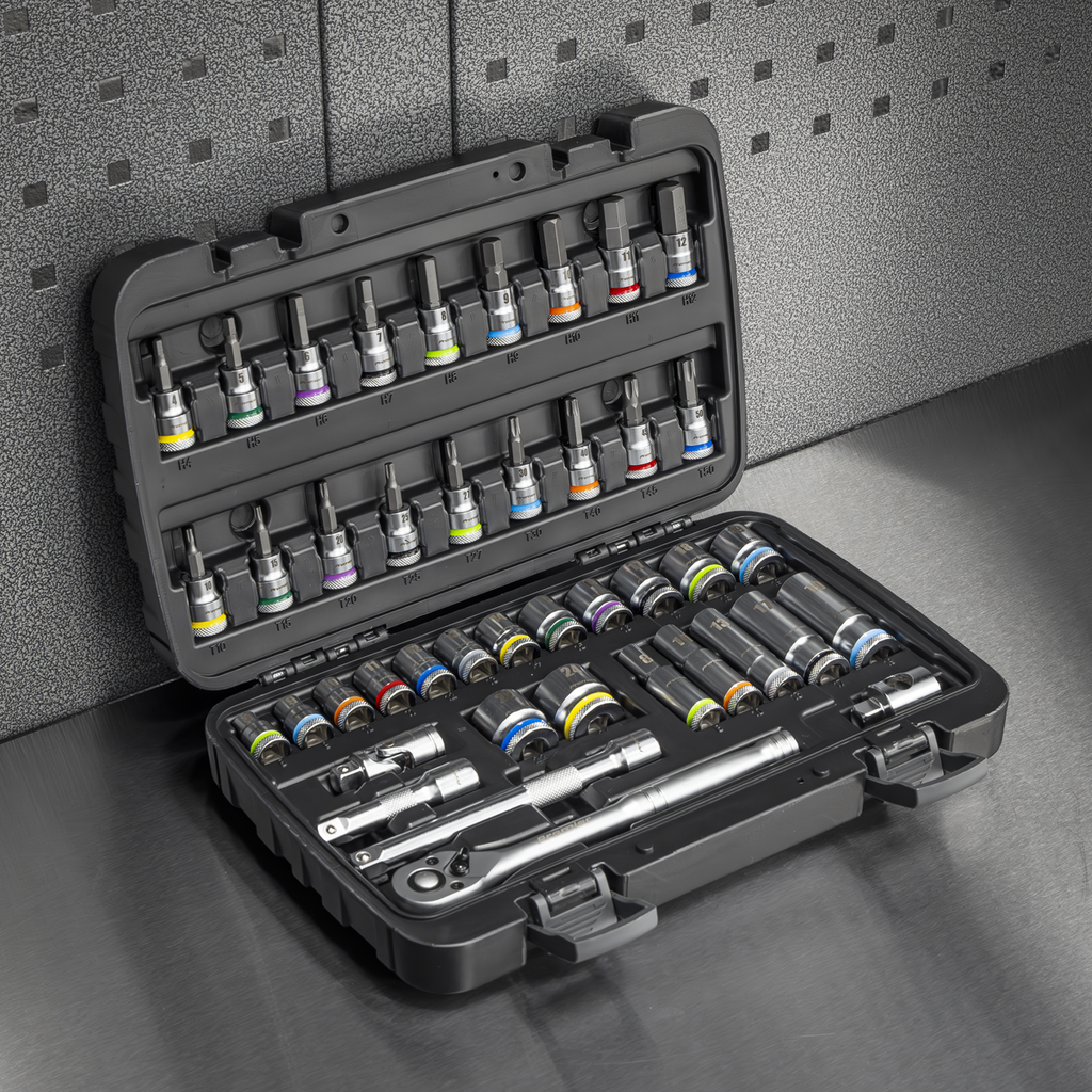 Socket & Socket Bit Set 3/8"Sq Drive 42pc AK7915