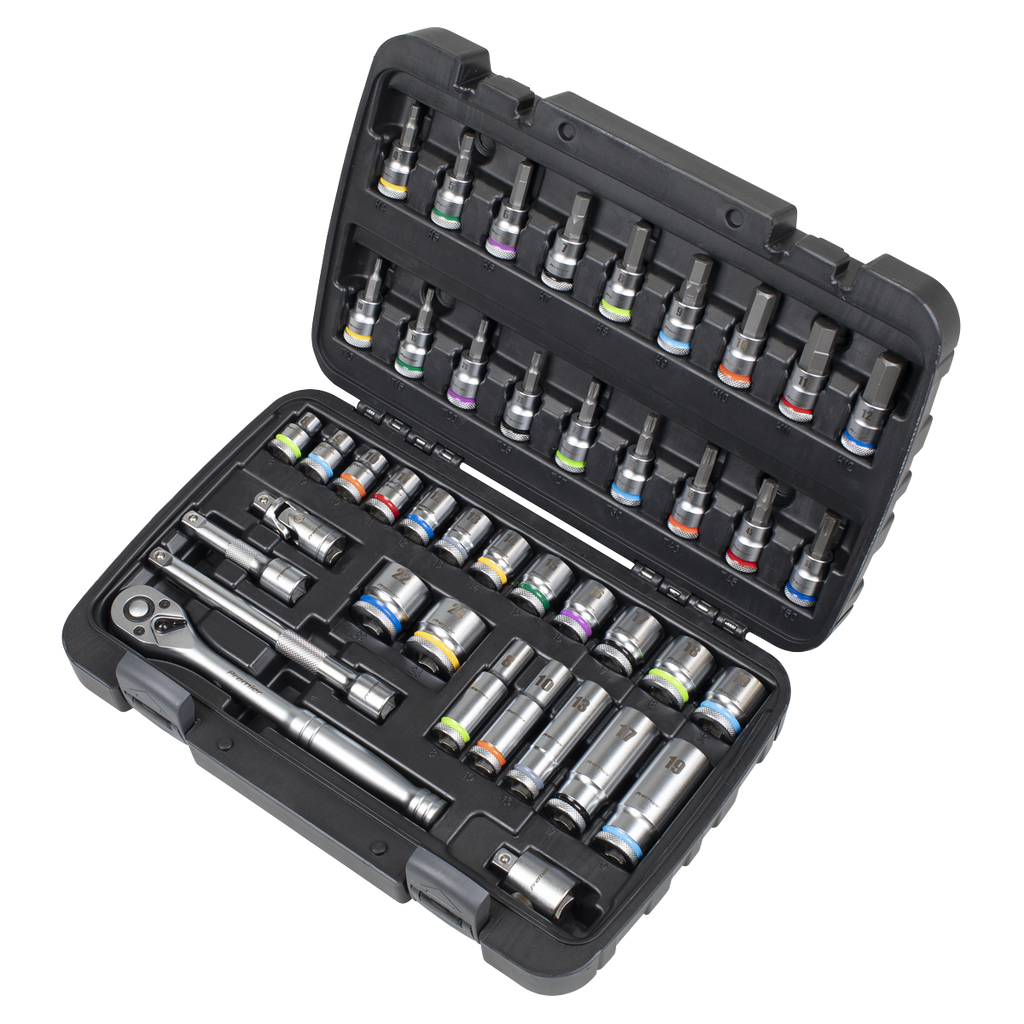 Socket & Socket Bit Set 3/8"Sq Drive 42pc AK7915
