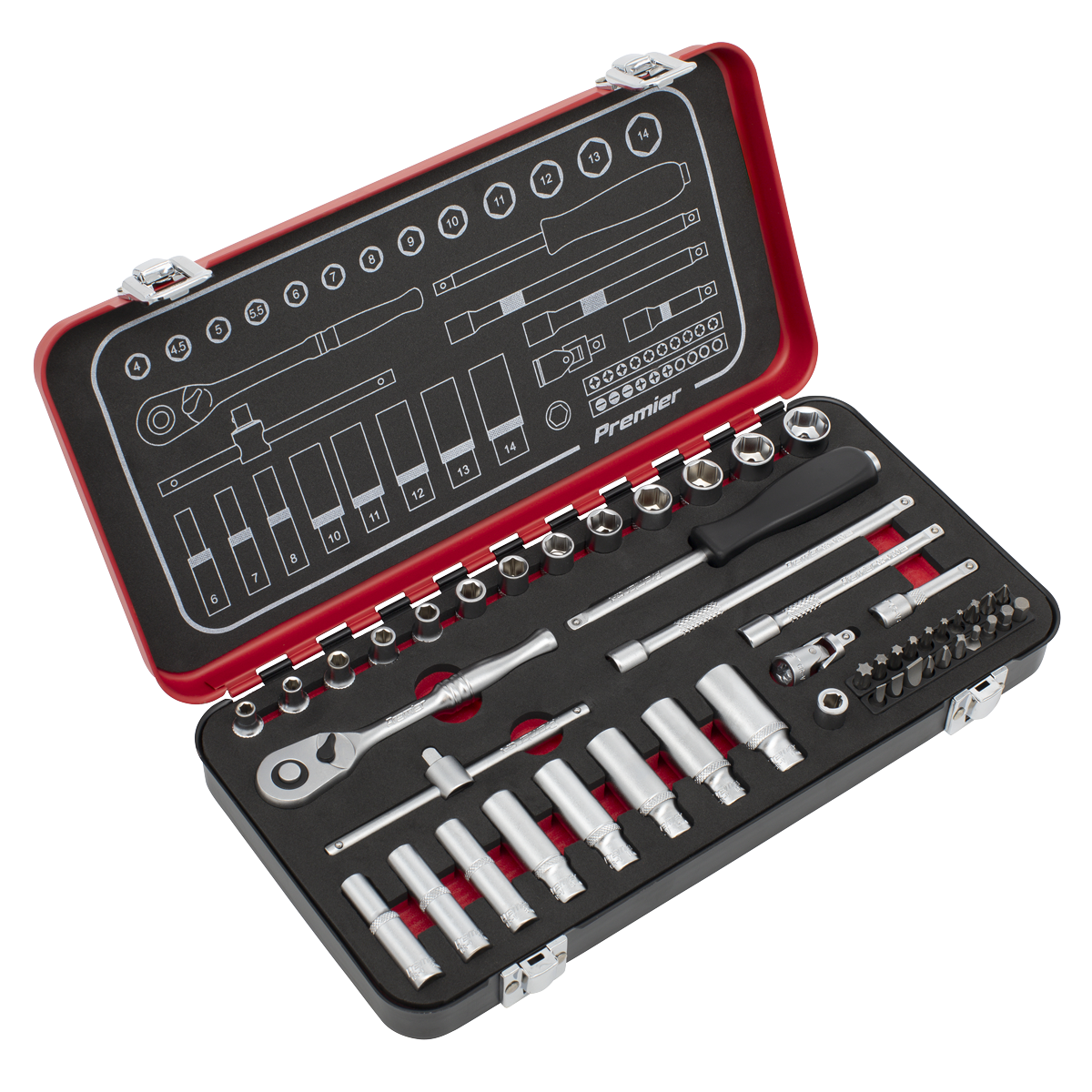Socket Set 1/4"Sq Drive 49pc AK7920