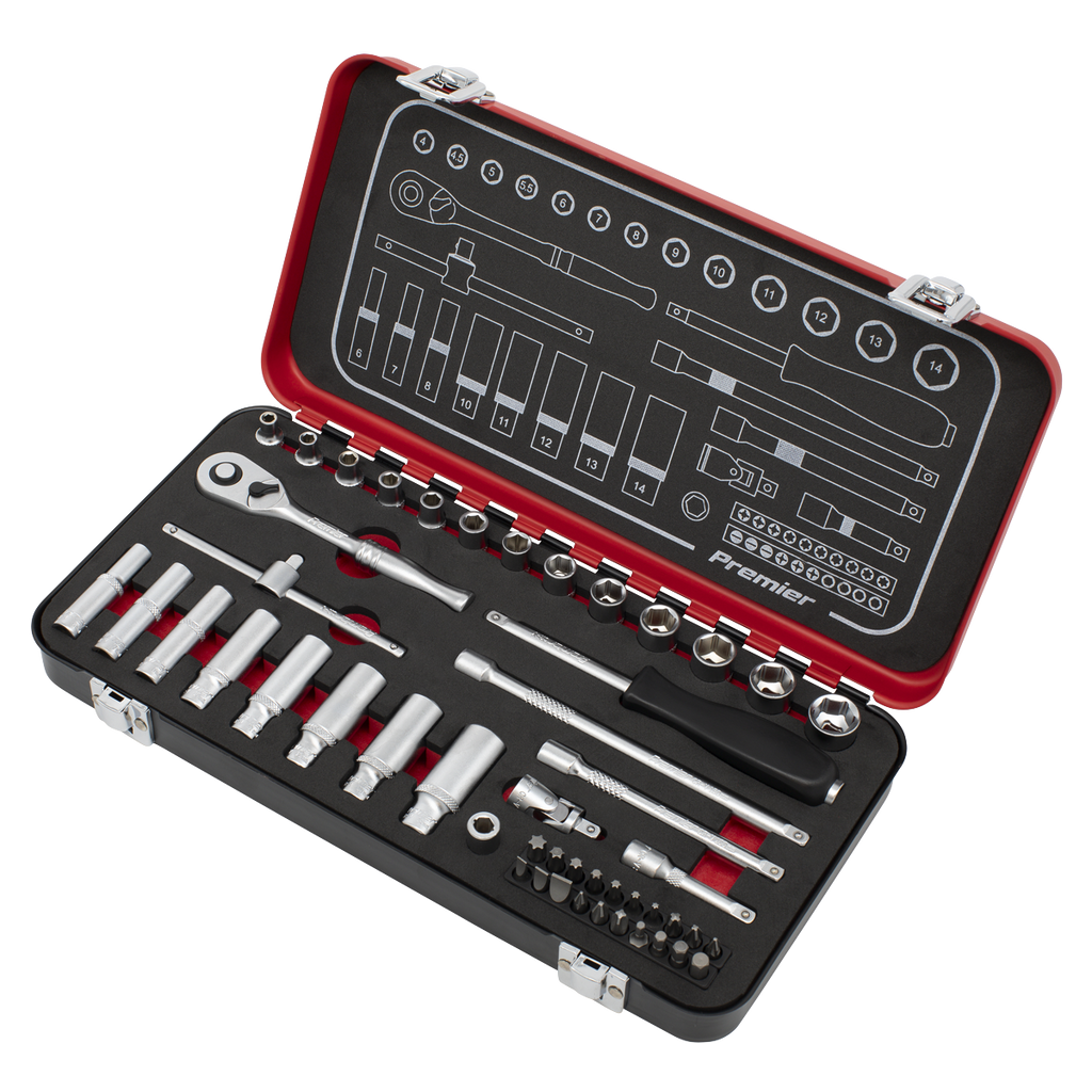 Socket Set 1/4"Sq Drive 49pc AK7920