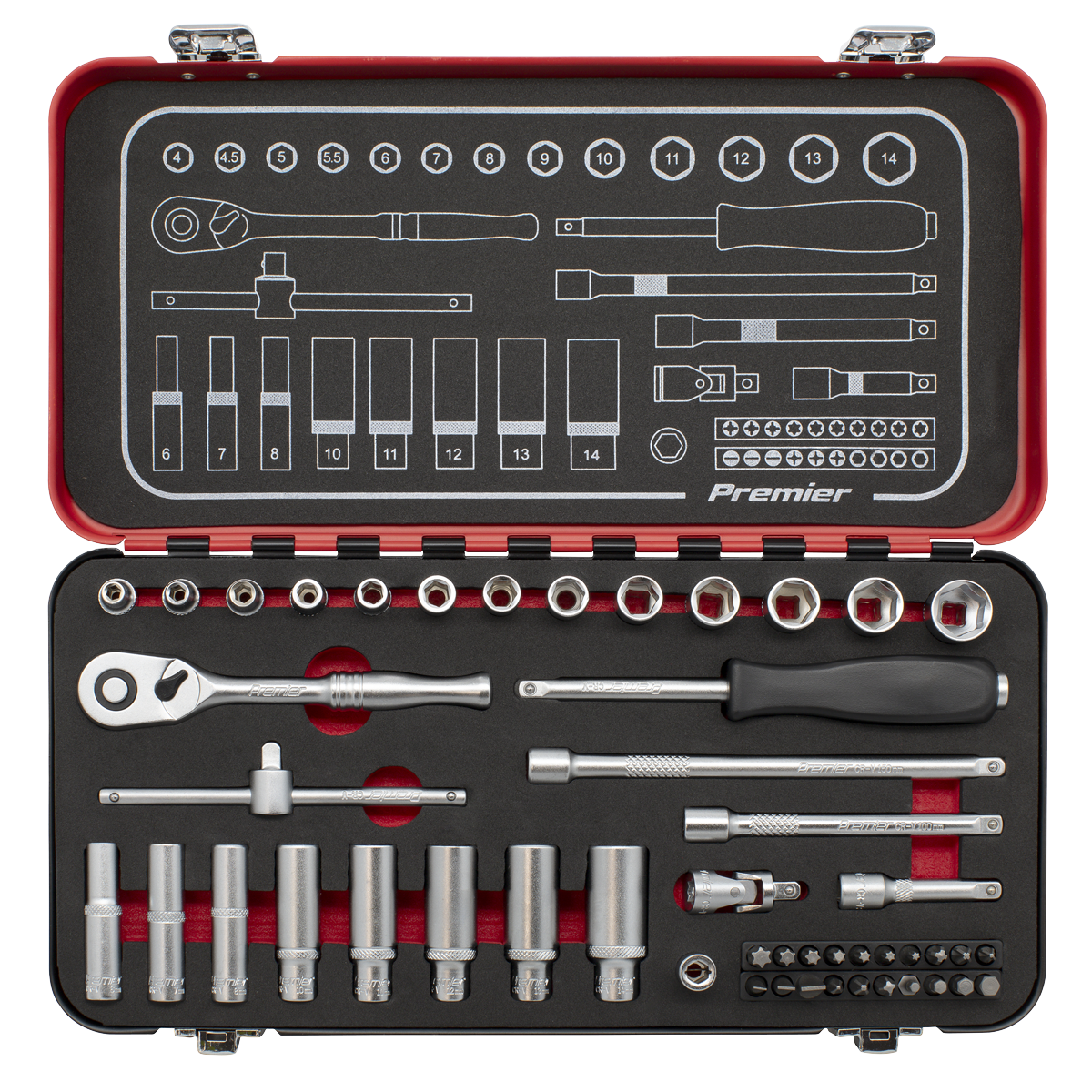 Socket Set 1/4"Sq Drive 49pc AK7920
