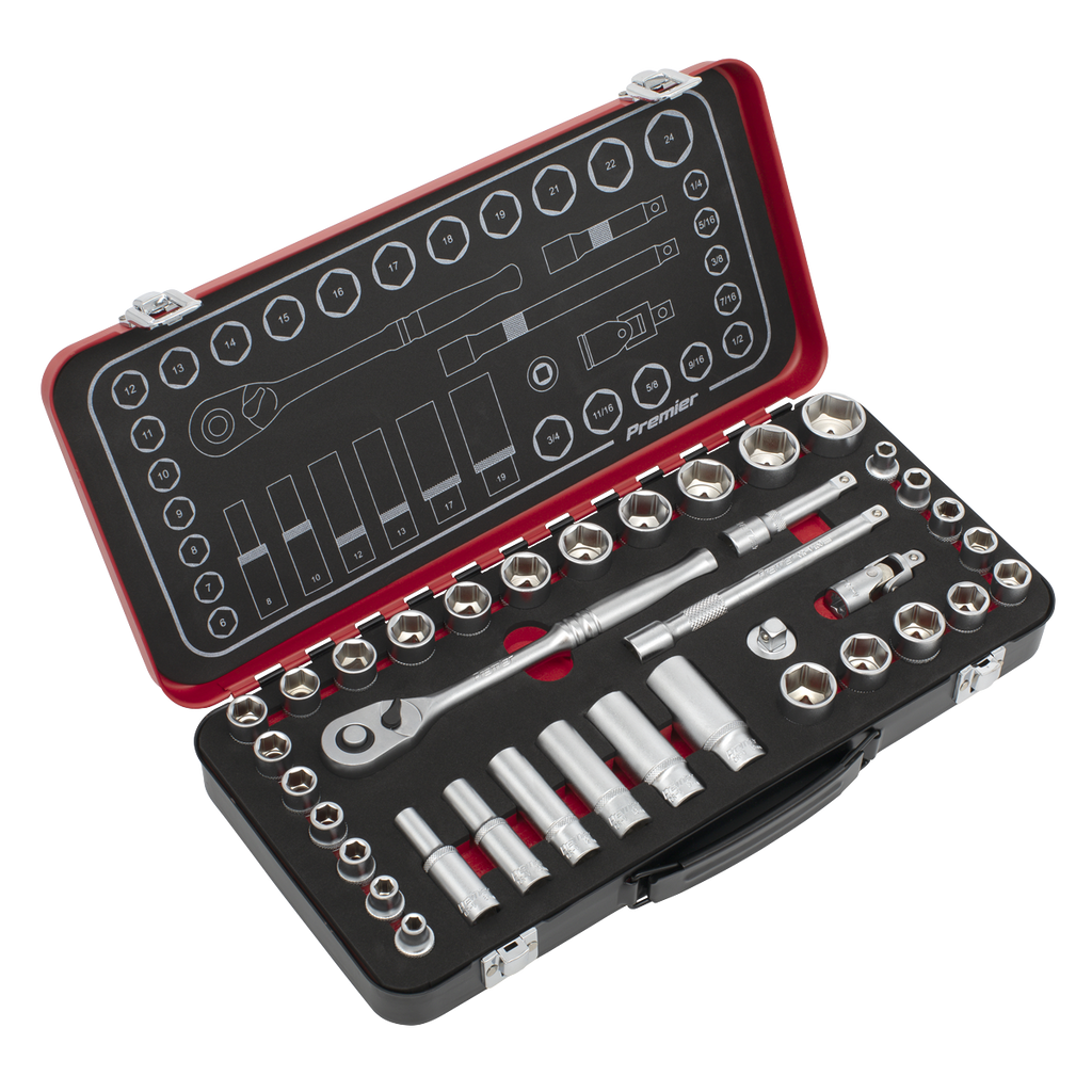 Metric/Imperial Socket Set 3/8"Sq Drive 37pc AK7923
