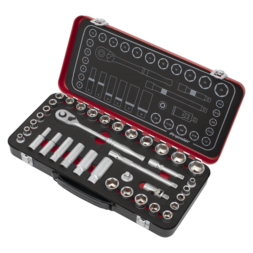 Metric/Imperial Socket Set 3/8"Sq Drive 37pc AK7923