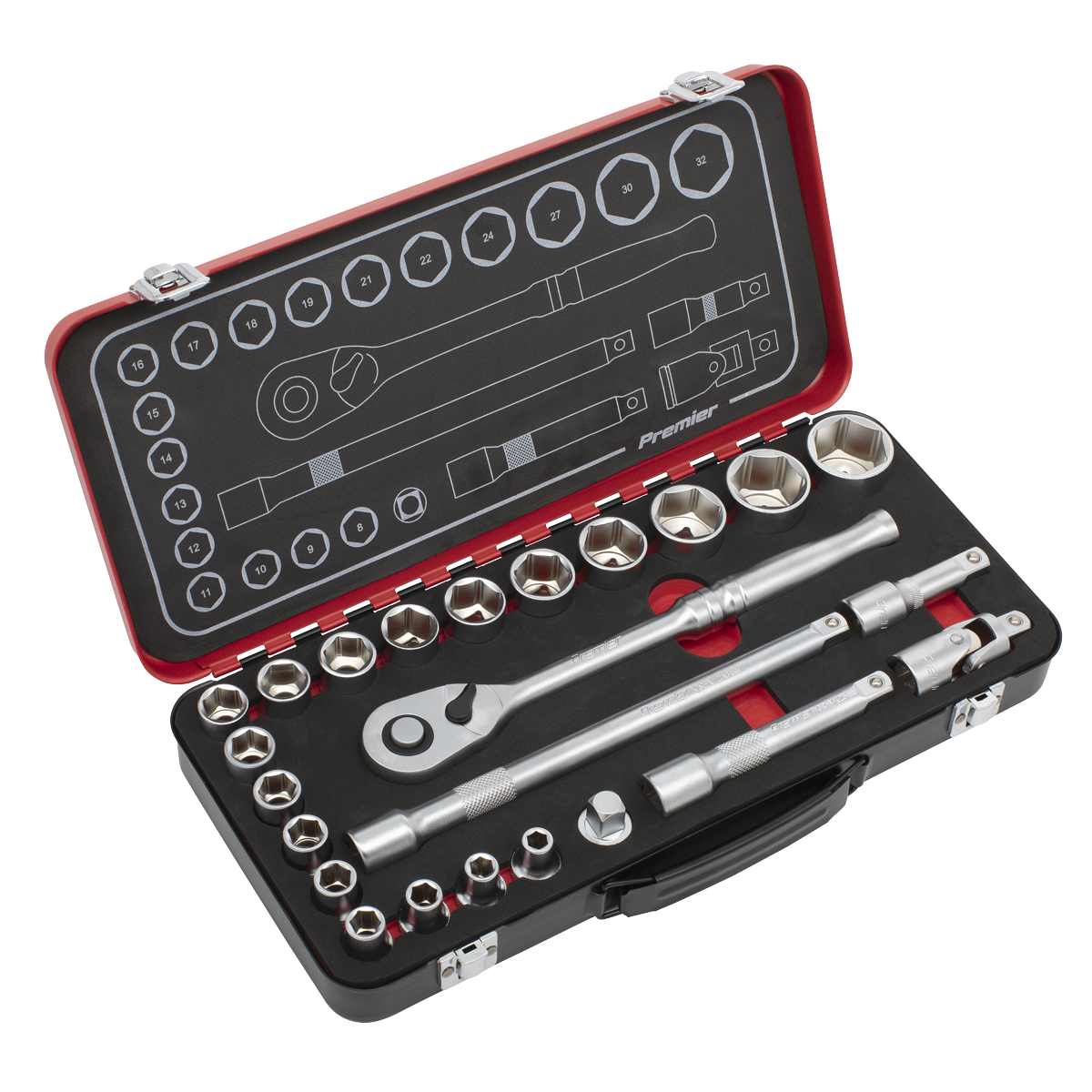 Socket Set 1/2"Sq Drive 24pc AK7924