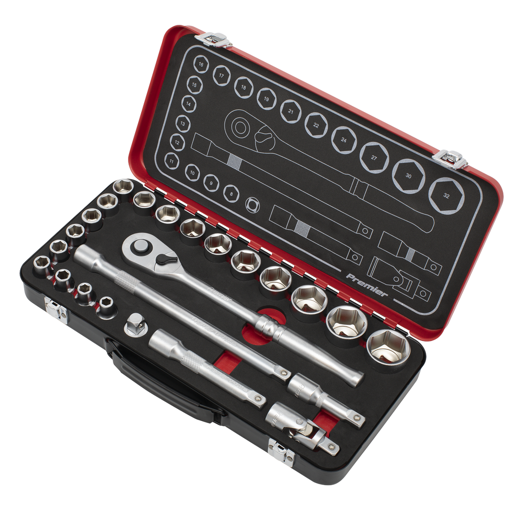 Socket Set 1/2"Sq Drive 24pc AK7924