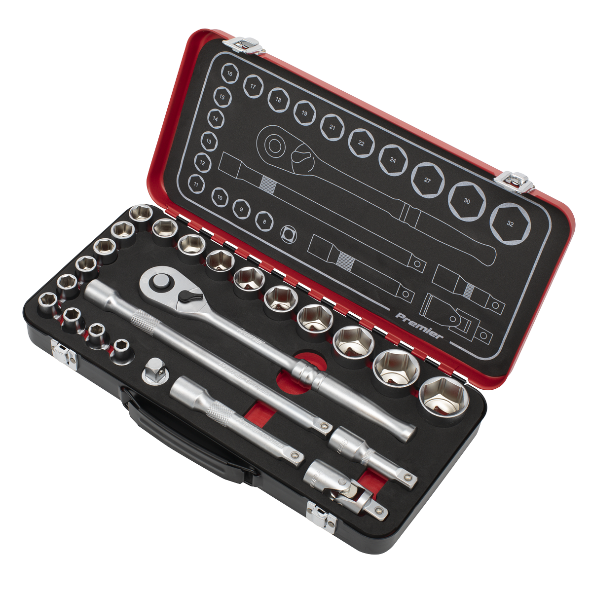 Socket Set 1/2"Sq Drive 24pc AK7924