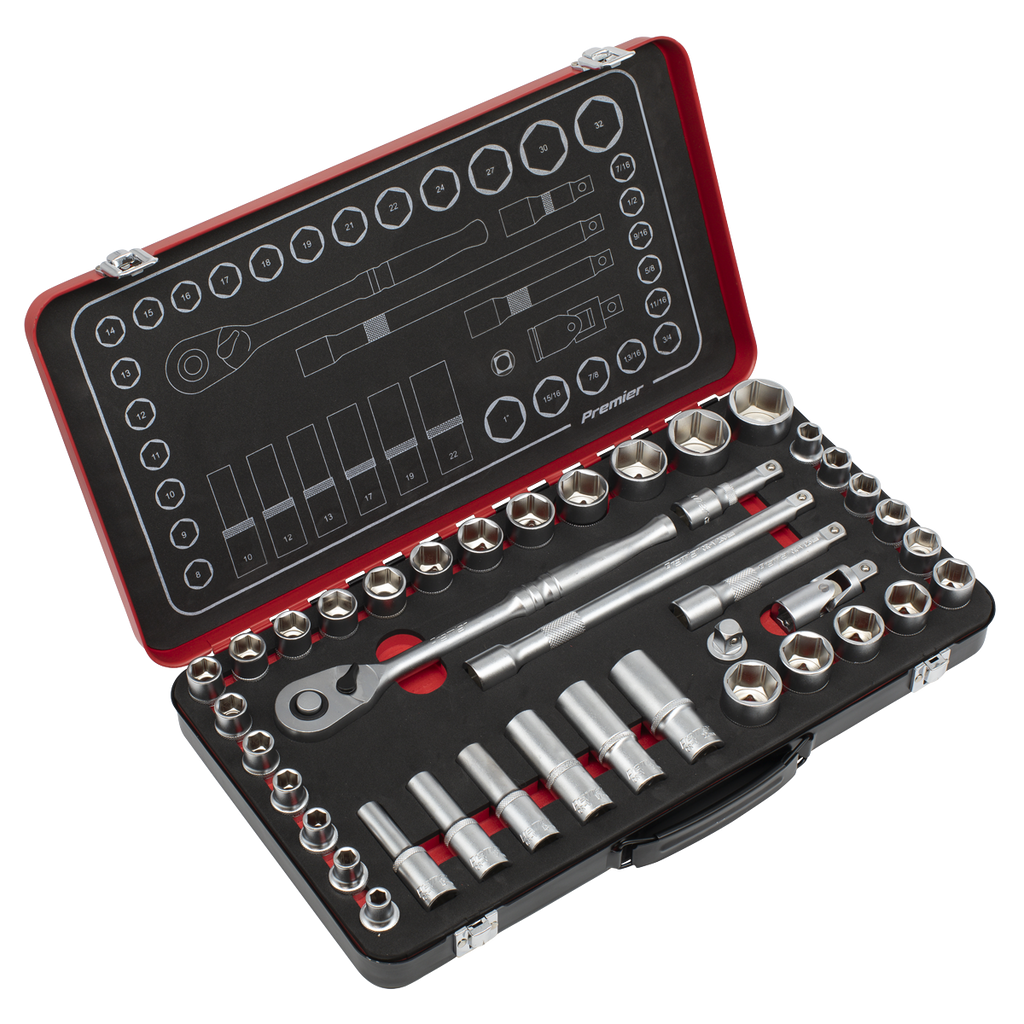 Metric/Imperial Socket Set 1/2"Sq Drive 40pc AK7925