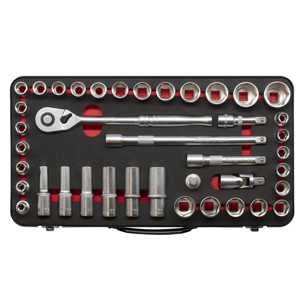 Metric/Imperial Socket Set 1/2"Sq Drive 40pc AK7925