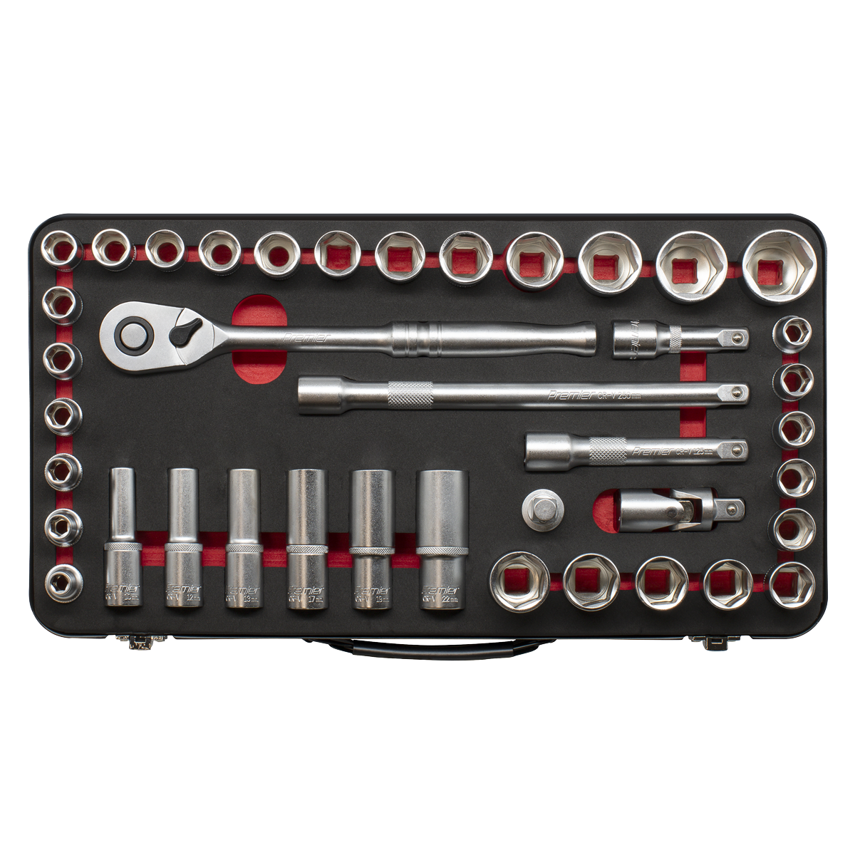 Metric/Imperial Socket Set 1/2"Sq Drive 40pc AK7925