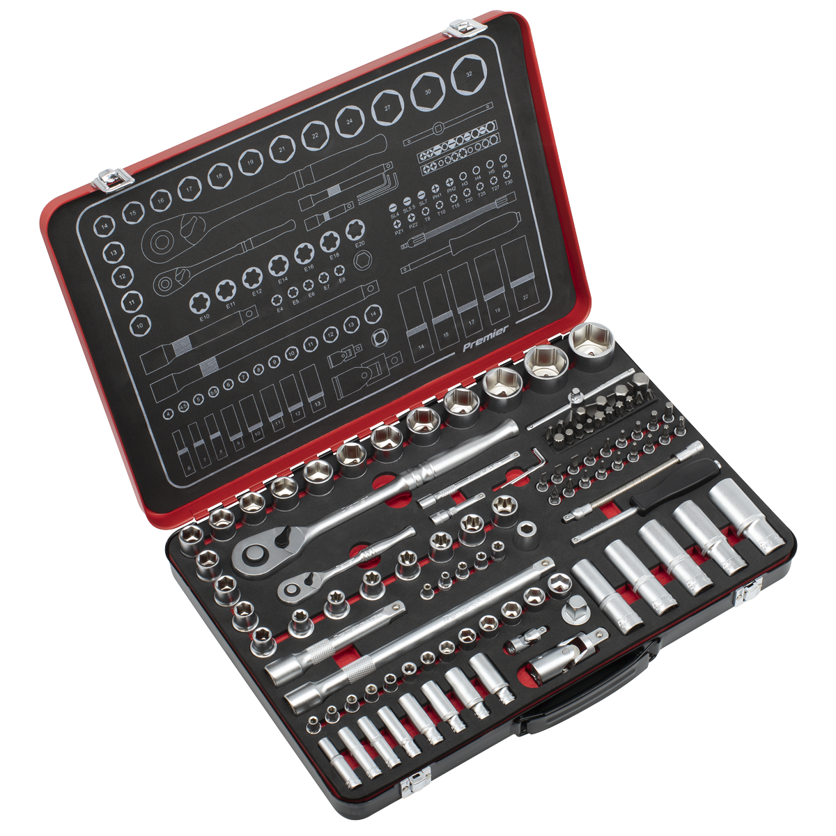 Socket Set 1/4" & 1/2"Sq Drive 108pc AK7926