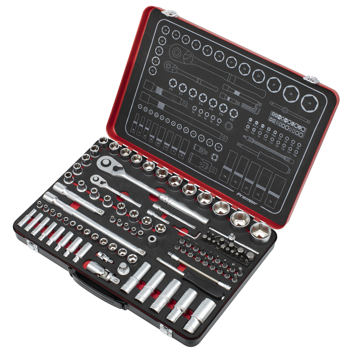 Socket Set 1/4" & 1/2"Sq Drive 108pc AK7926