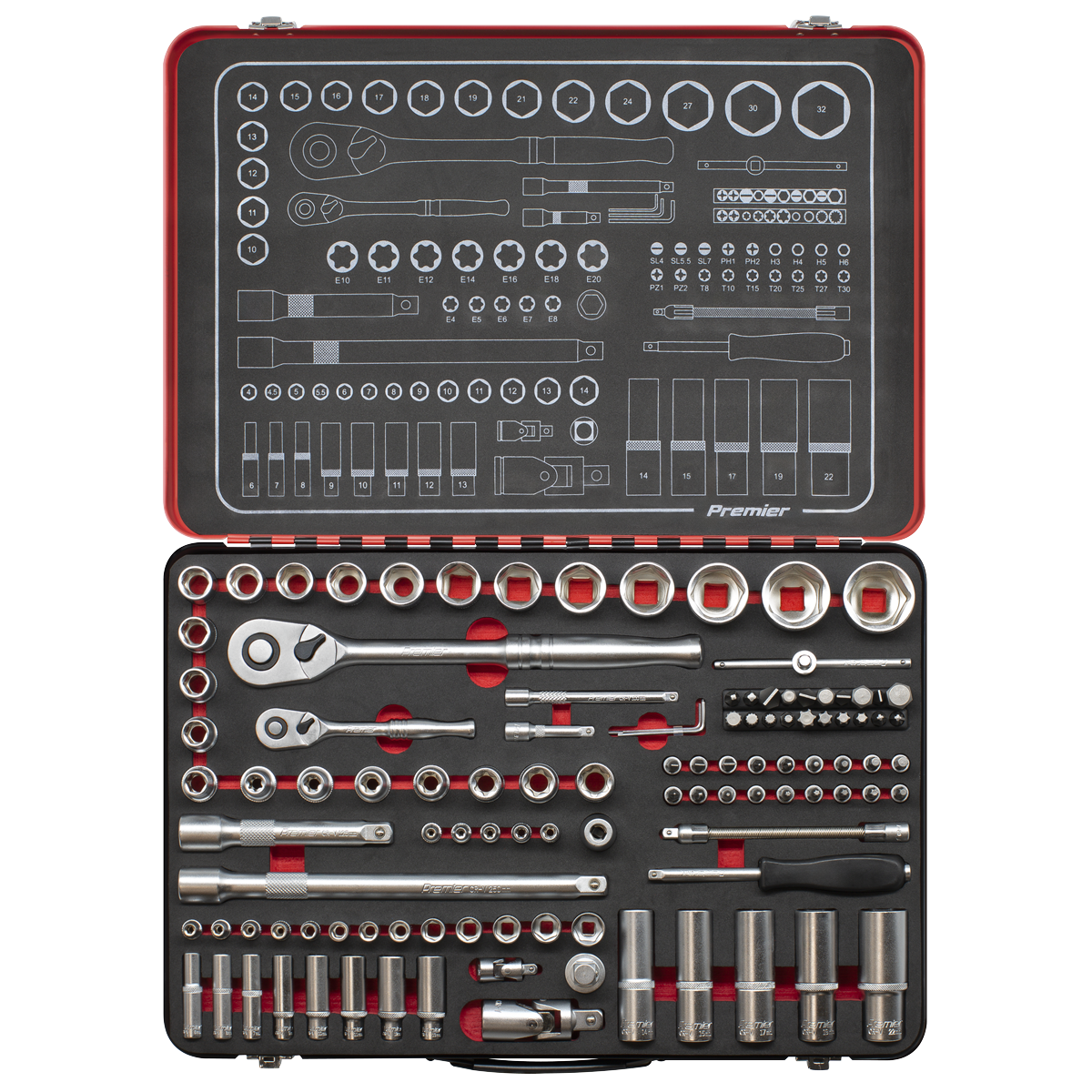 Socket Set 1/4" & 1/2"Sq Drive 108pc AK7926