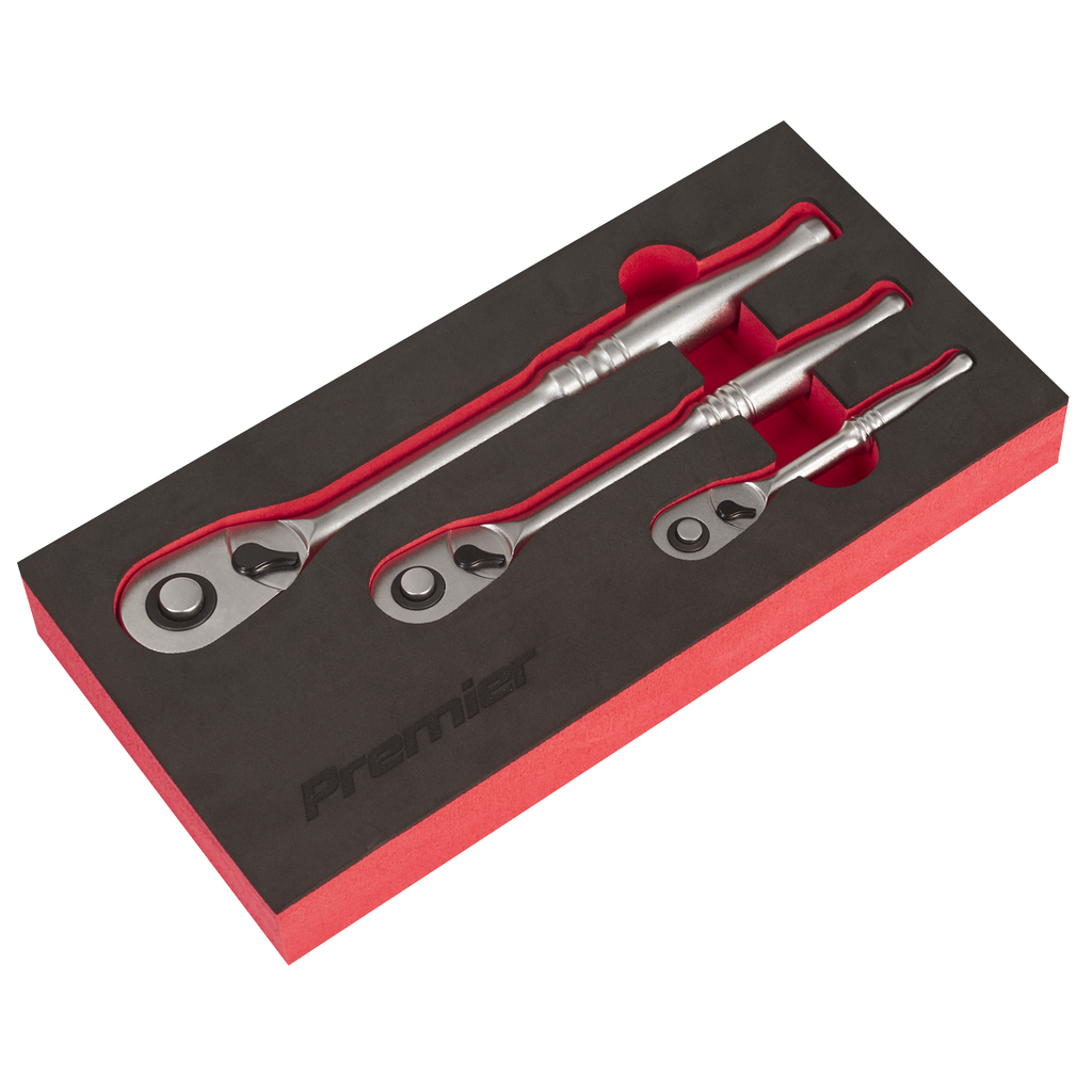 Pear-Head Ratchet Wrench Set with Flip Reverse 3pc AK7933