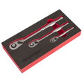 Pear-Head Ratchet Wrench Set with Flip Reverse 3pc AK7933