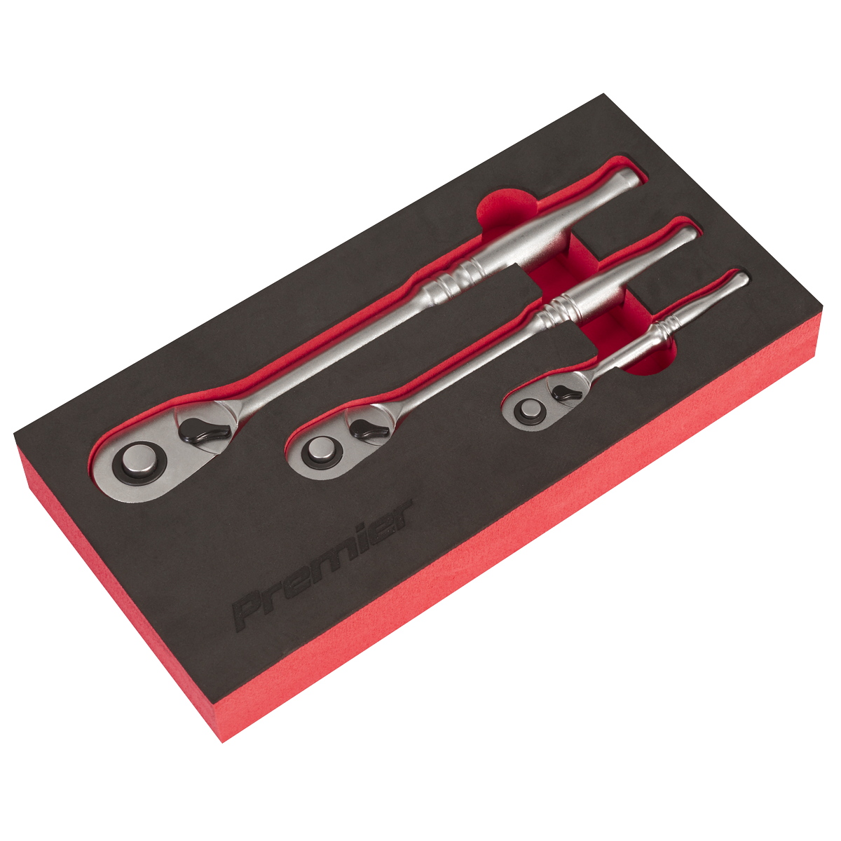 Pear-Head Ratchet Wrench Set with Flip Reverse 3pc AK7933