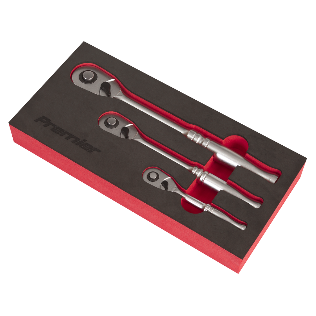Pear-Head Ratchet Wrench Set with Flip Reverse 3pc AK7933