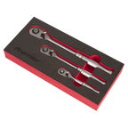 Pear-Head Ratchet Wrench Set with Flip Reverse 3pc AK7933
