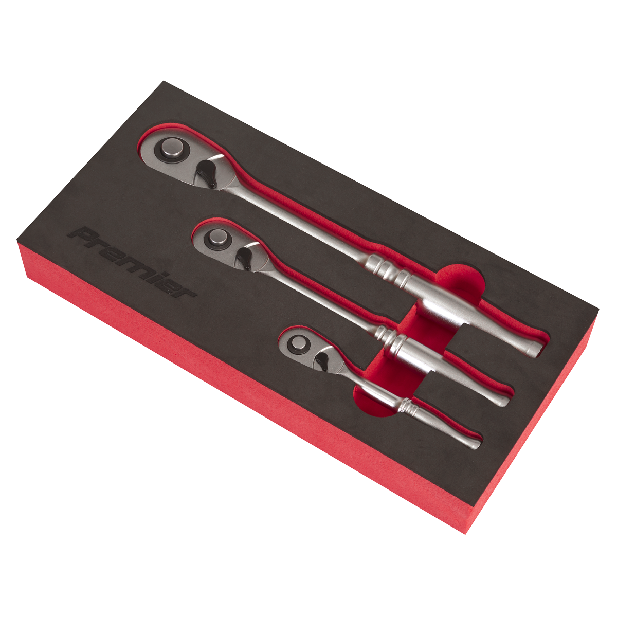 Pear-Head Ratchet Wrench Set with Flip Reverse 3pc AK7933